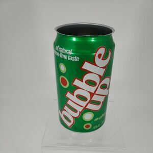 Bubble Up Soda Pop Can with No Lid Vintage Collectible Rare Green Aluminum 1990s